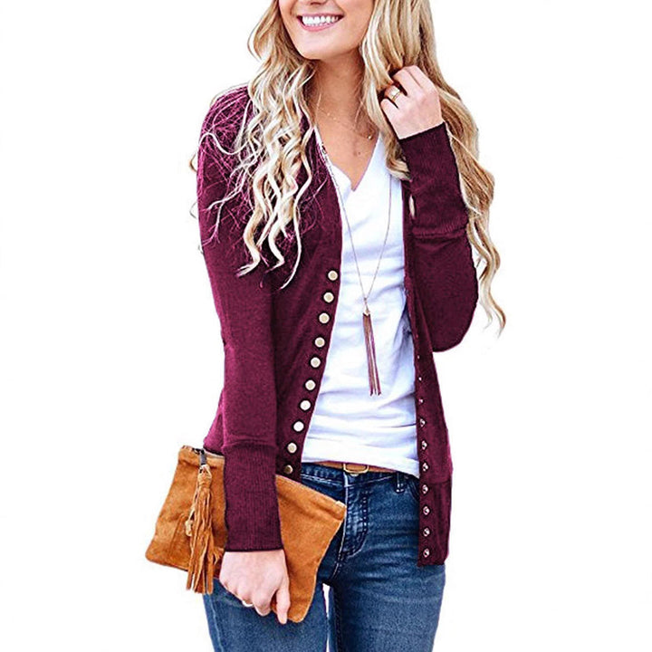 Stine fine knit cardigan with metal buttons – image 5