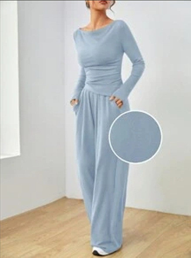 Minerva ruched top and palazzo trouser set – image 6