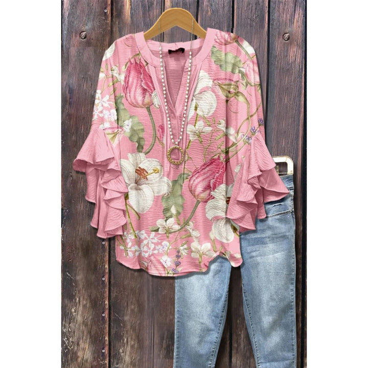 Agatha ruffle blouse with long sleeves