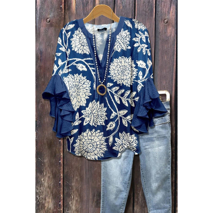 Agatha ruffle blouse with long sleeves