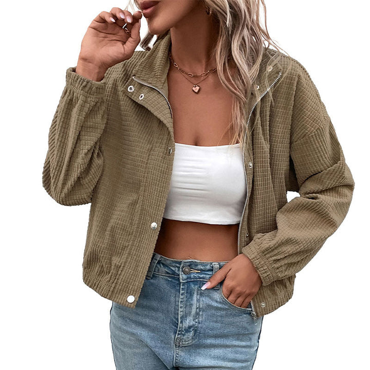 Cleo | Elegant Cropped Zip Up Jacket