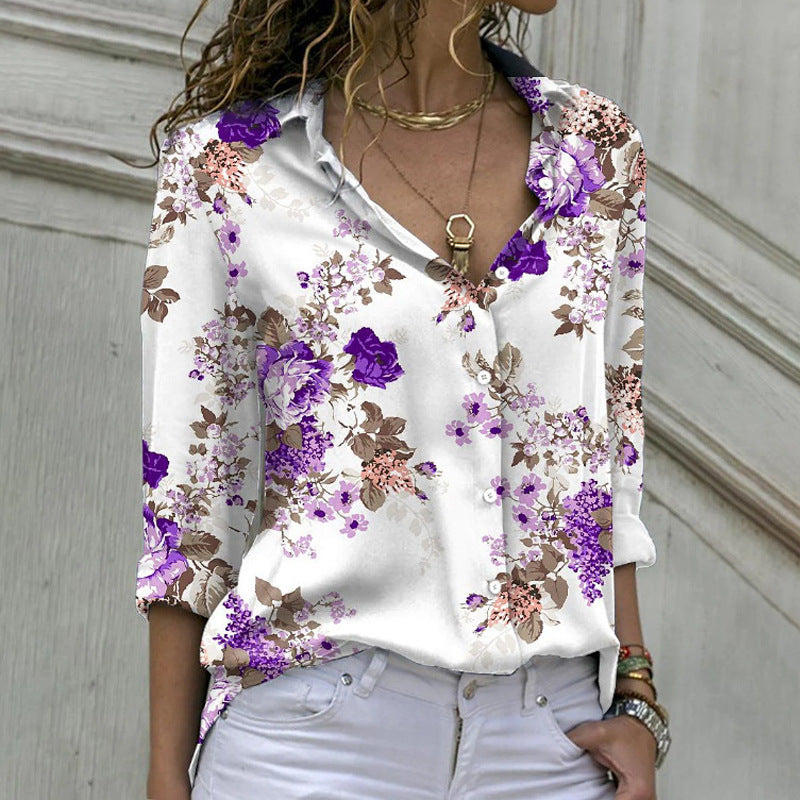 Susannah floral print relaxed shirt blouse – image 5