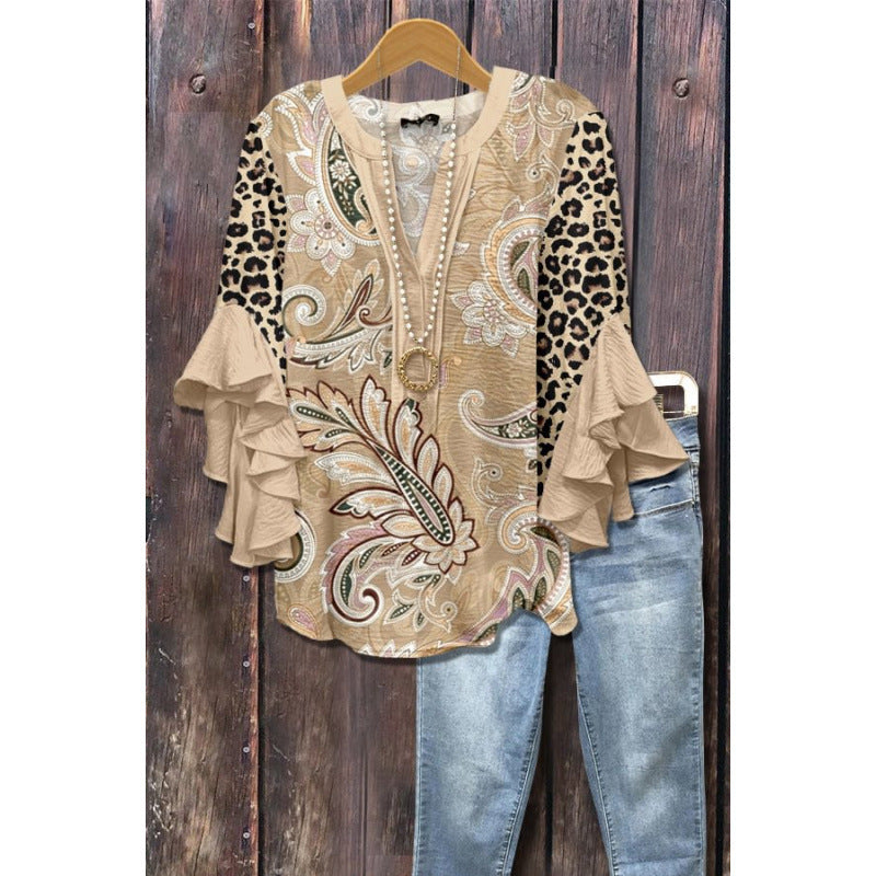 Agatha ruffle blouse with long sleeves