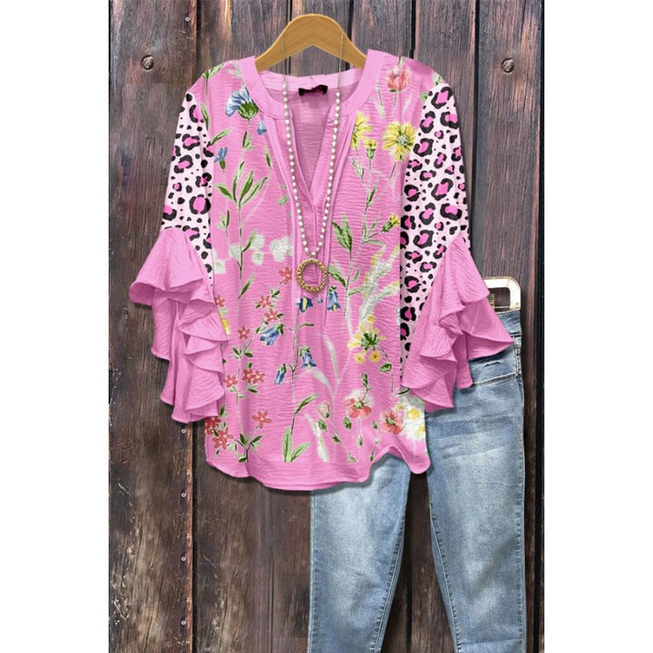 Agatha ruffle blouse with long sleeves
