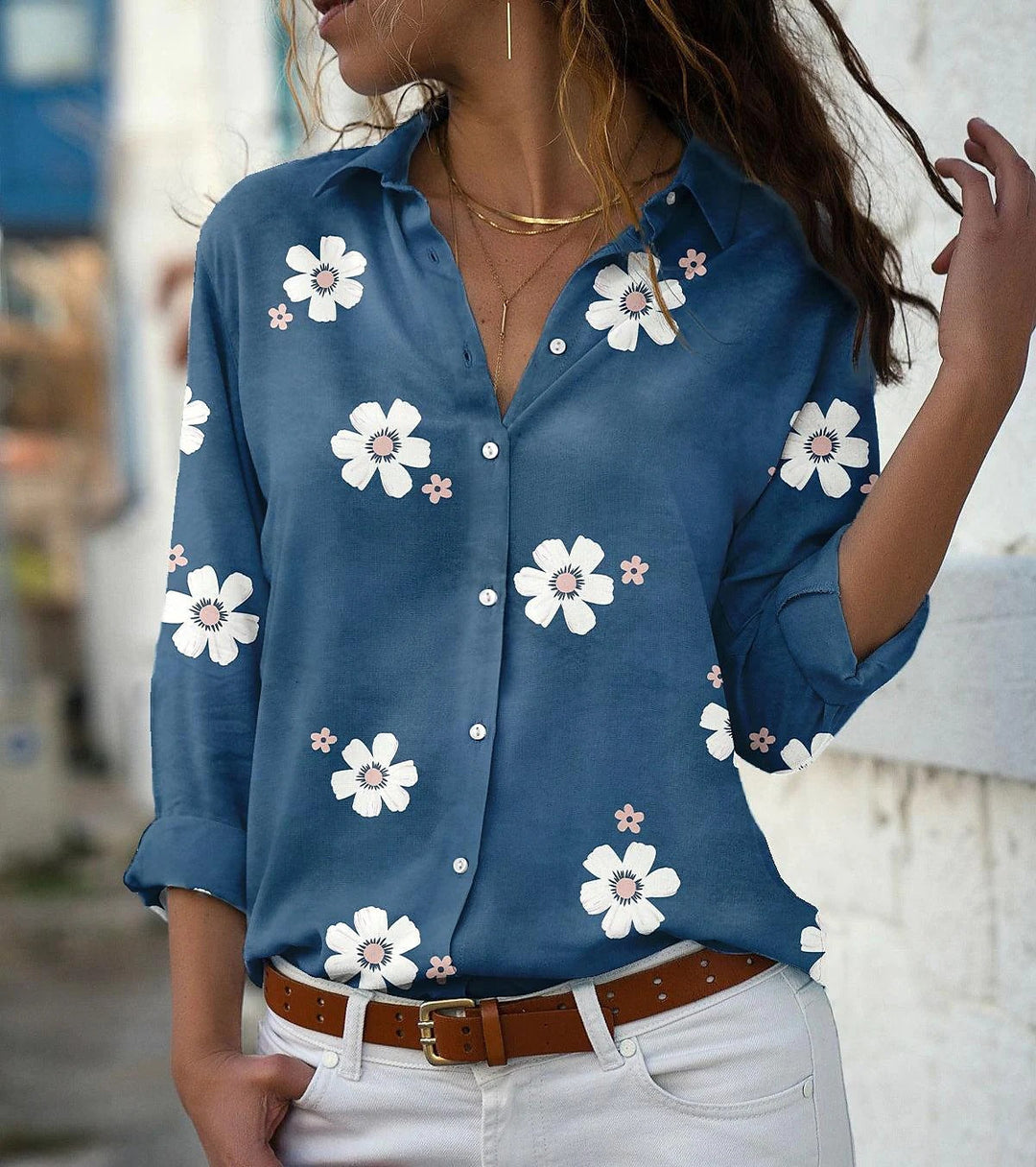 Susannah floral print relaxed shirt blouse – image 11