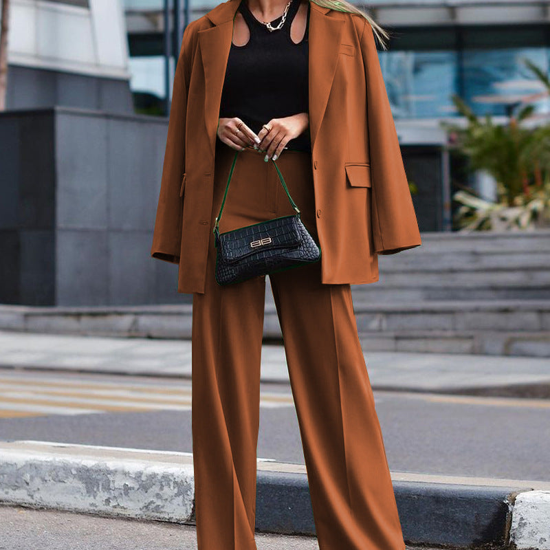 Ghislaine oversized blazer and elastic waist trouser set – image 4