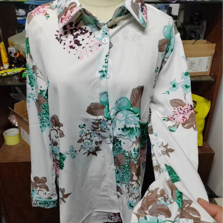 Susannah floral print relaxed shirt blouse – image 10