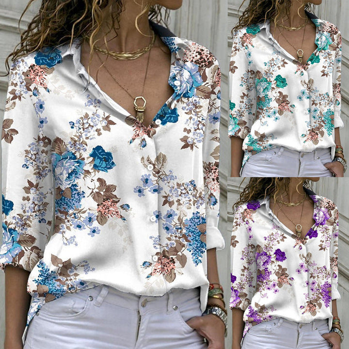 Susannah floral print relaxed shirt blouse – image 2