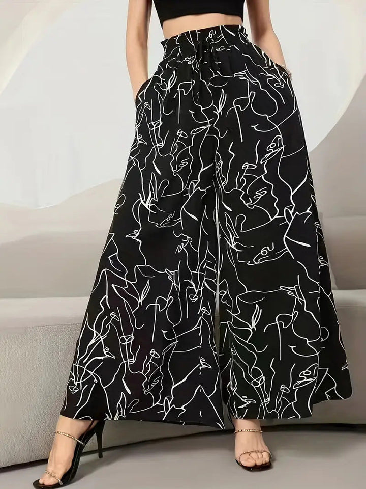 Gudrun high waist flowing wide leg trousers – image 4