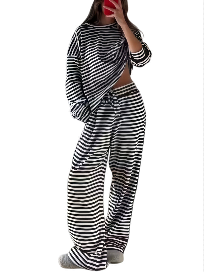Nadege striped lounge set with wide leg trousers – image 9