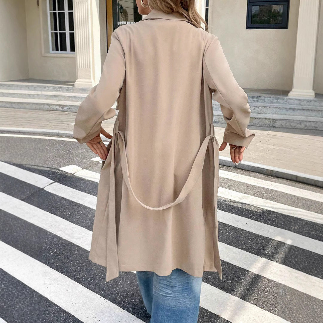 Linnea trench coat, back view
