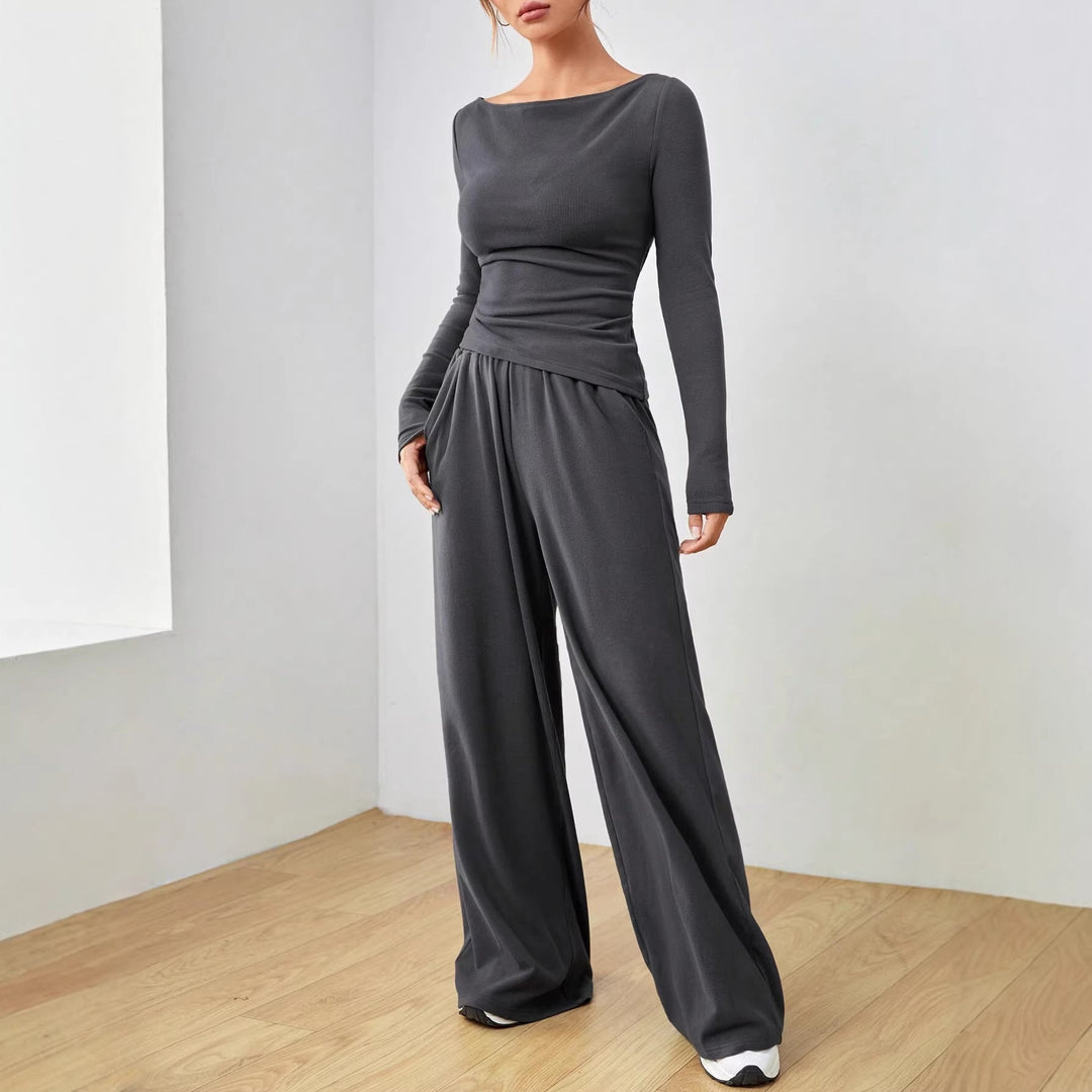 Minerva ruched top and palazzo trouser set – image 4