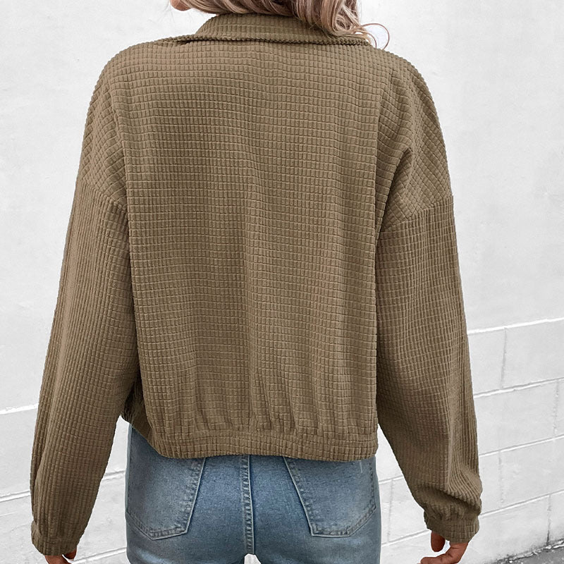 Cleo | Elegant Cropped Zip Up Jacket