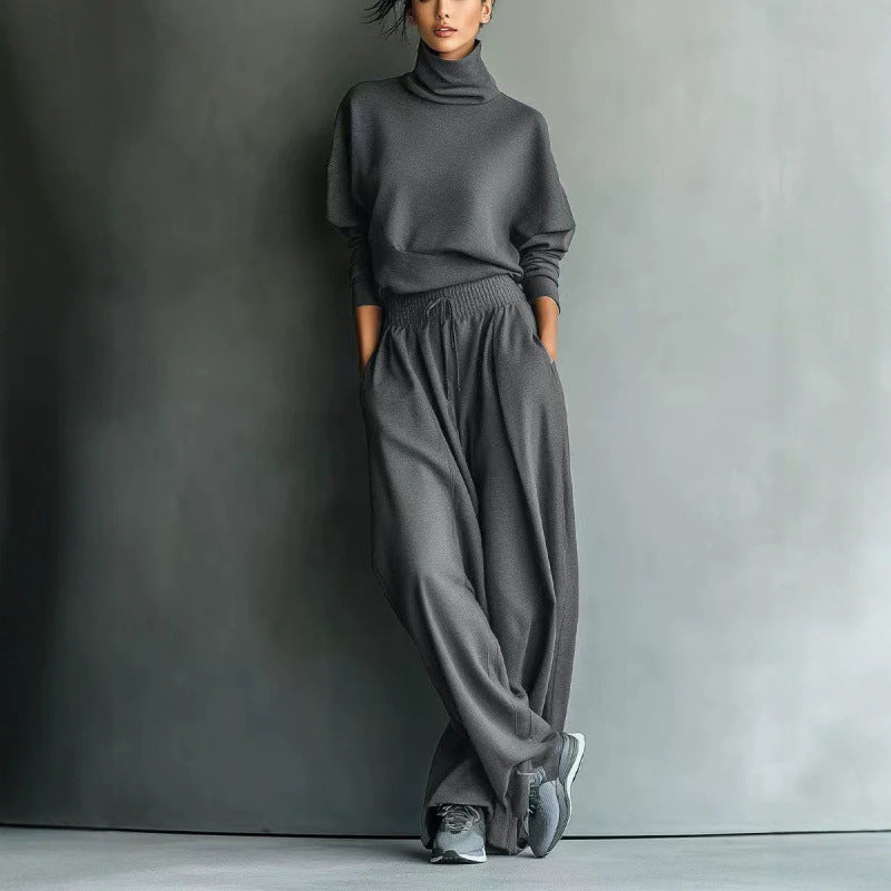 Aude roll neck knit lounge set with palazzo trousers – image 4