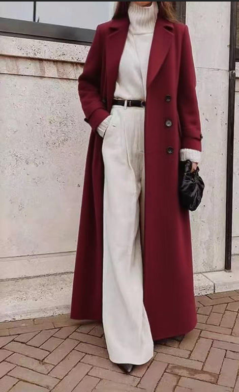 Juliet longline coat, pocket detail