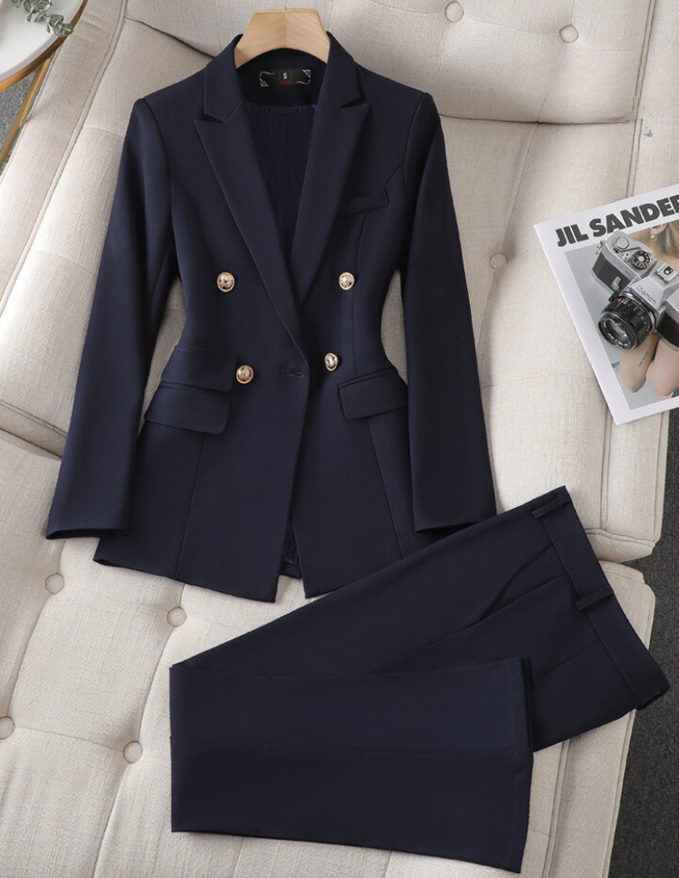 Lucy double breasted blazer and wide leg trouser set – image 2