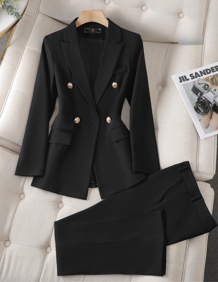 Lucy double breasted blazer and wide leg trouser set – image 3