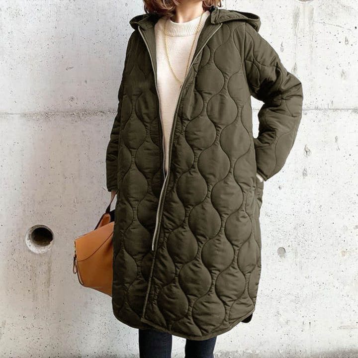 Renata oversized hooded quilted coat
