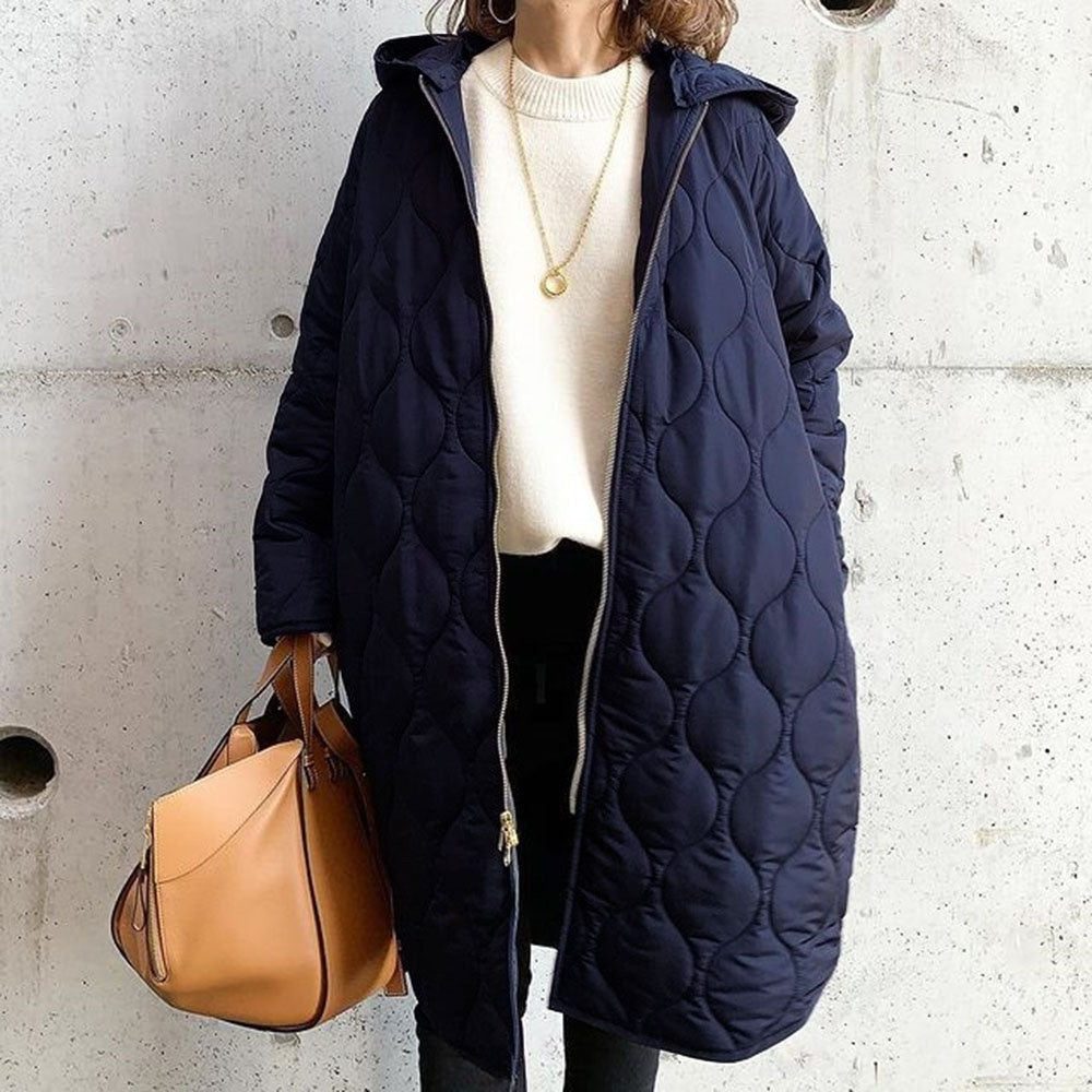 Renata oversized hooded quilted coat
