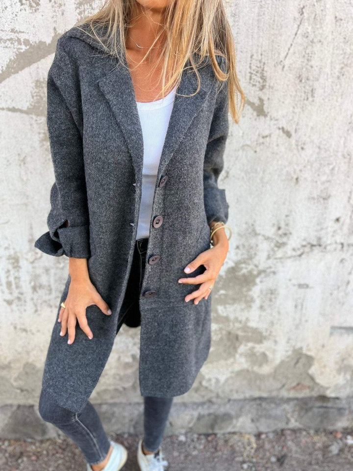 Eleanor oversized wool coat with wide collar
