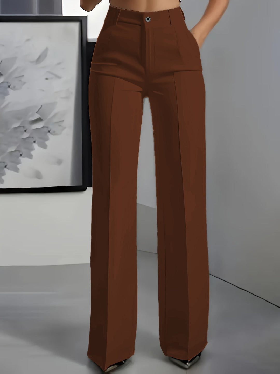 Annelise pleated wide leg tailored trousers