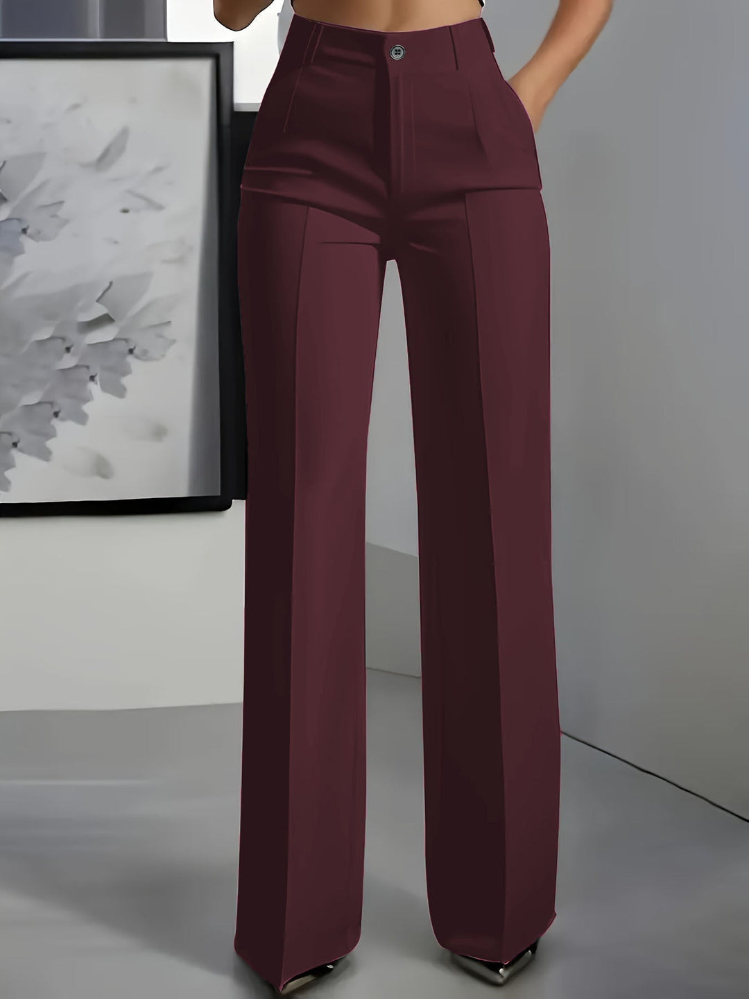 Annelise pleated wide leg tailored trousers