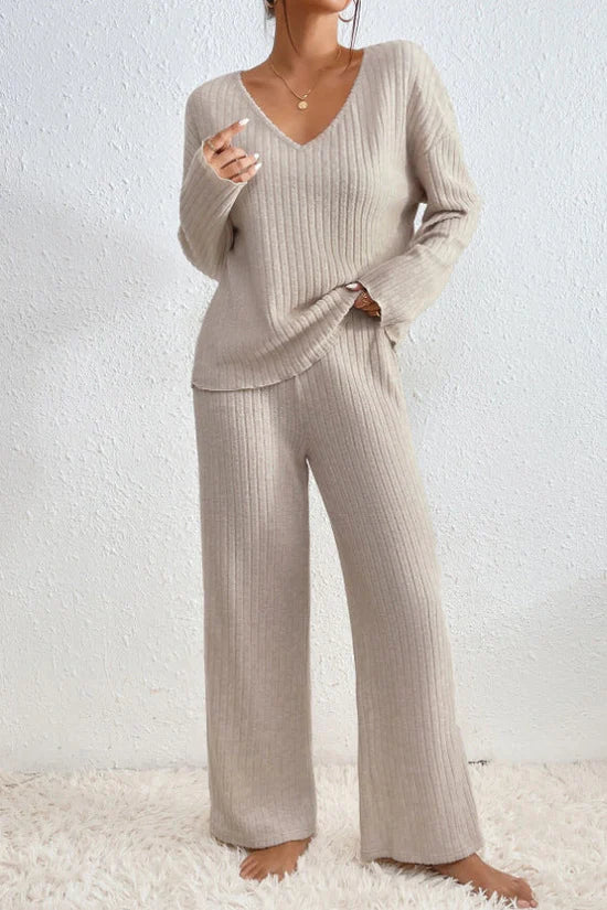 Morven ribbed knit lounge co-ord