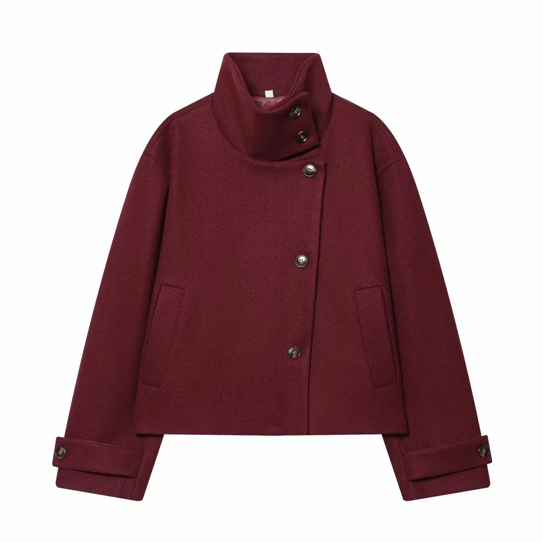 Calliope vintage stand collar wool coat with pockets – image 12