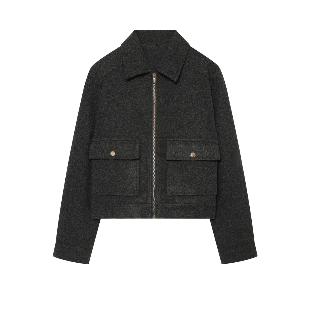 Calliope vintage stand collar wool coat with pockets – image 17