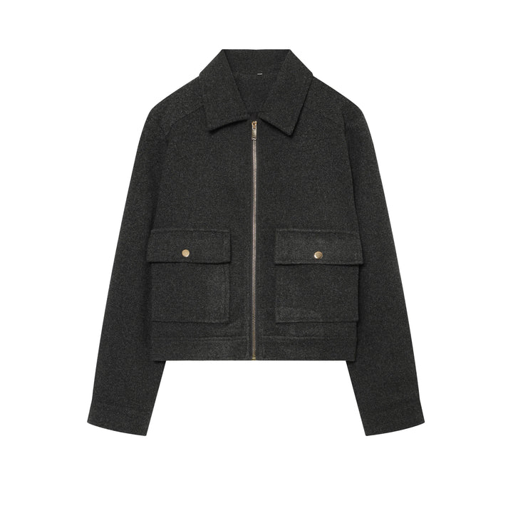 Calliope vintage stand collar wool coat with pockets – image 17