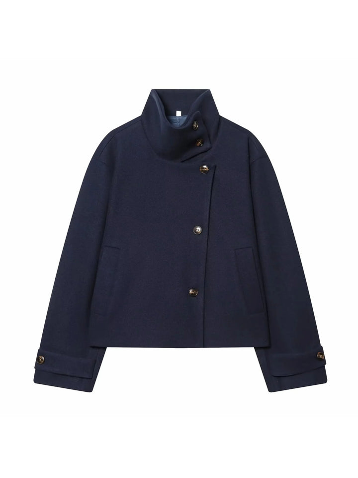 Calliope vintage stand collar wool coat with pockets – image 5