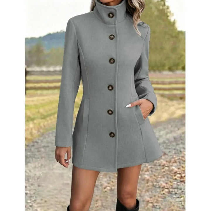 Felicia long stand collar wool coat – image 6