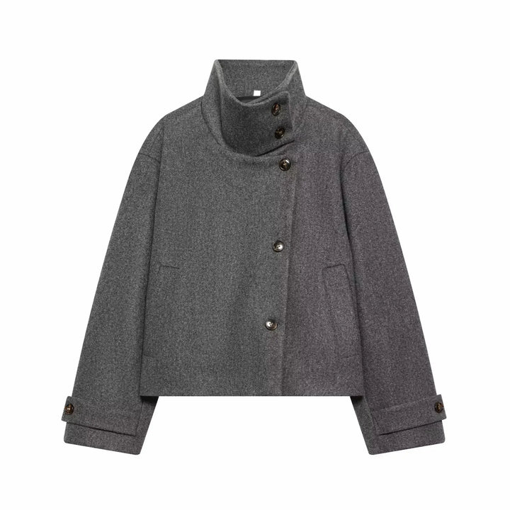 Calliope vintage stand collar wool coat with pockets – image 16
