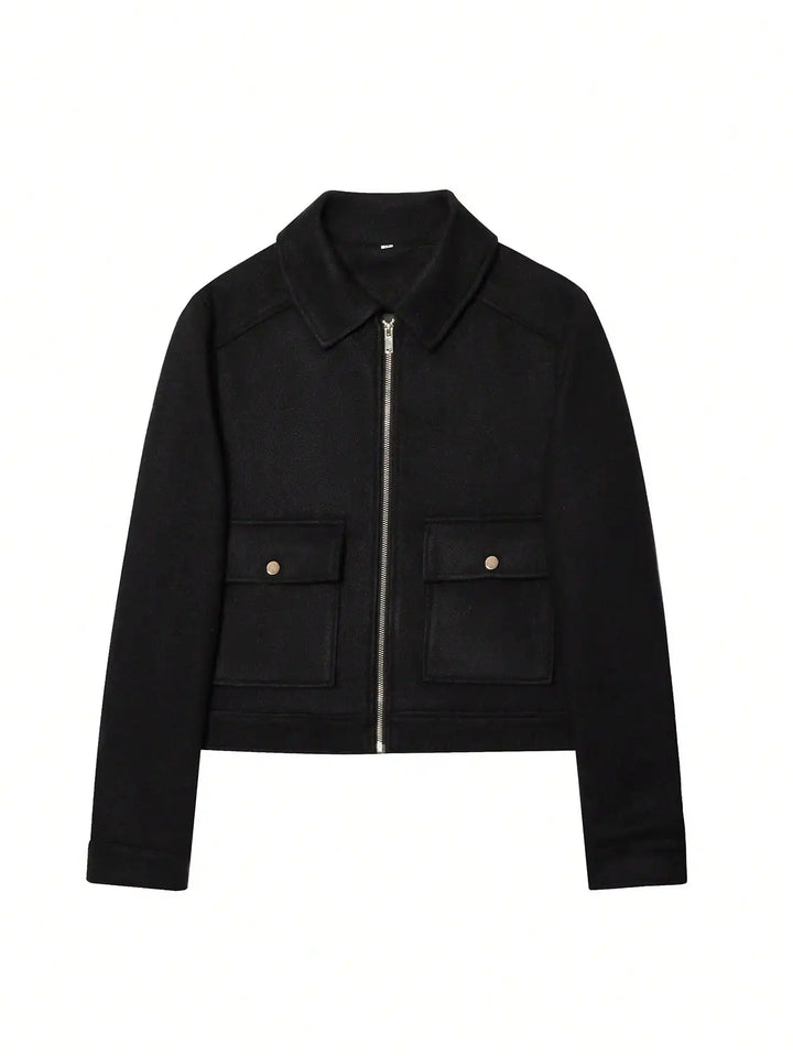 Calliope vintage stand collar wool coat with pockets – image 14