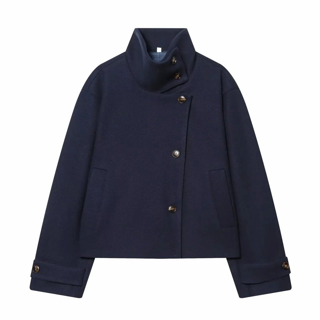 Calliope vintage stand collar wool coat with pockets – image 15