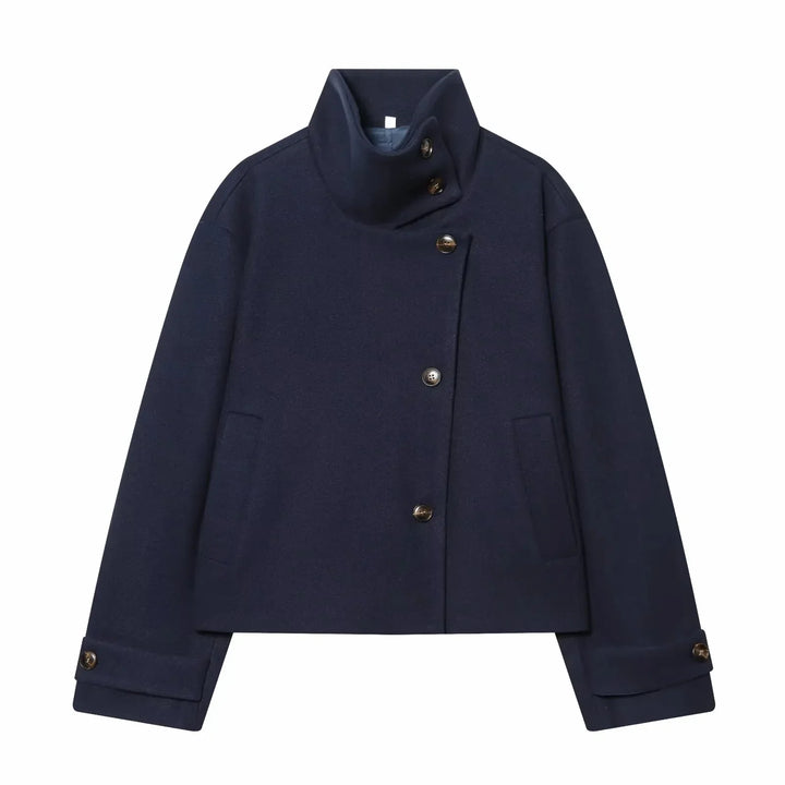 Calliope vintage stand collar wool coat with pockets – image 15