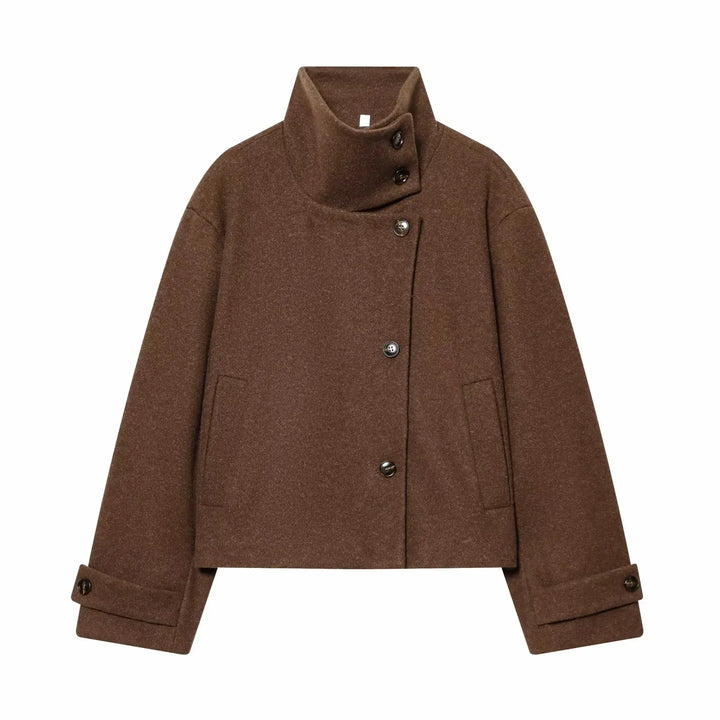 Calliope vintage stand collar wool coat with pockets – image 9