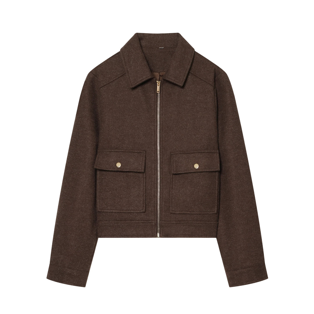Calliope vintage stand collar wool coat with pockets – image 19