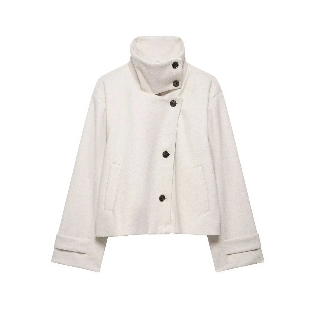 Calliope vintage stand collar wool coat with pockets – image 21