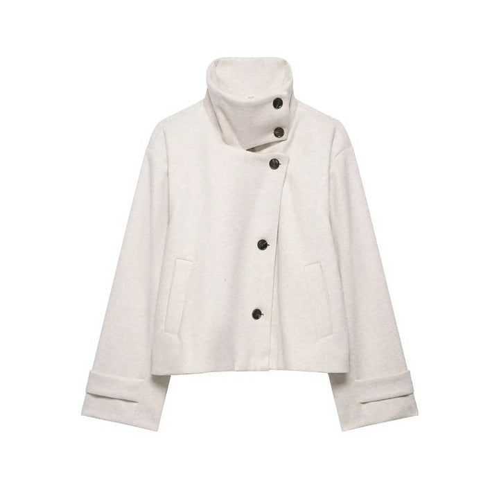 Calliope vintage stand collar wool coat with pockets – image 21