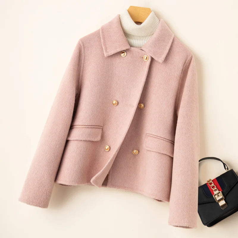 Pearl short double breasted coat