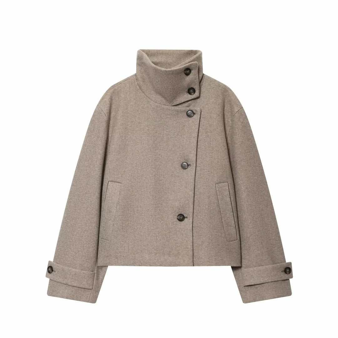 Calliope vintage stand collar wool coat with pockets – image 10