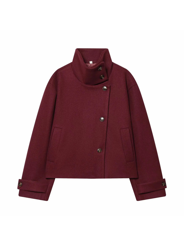 Calliope vintage stand collar wool coat with pockets – image 7