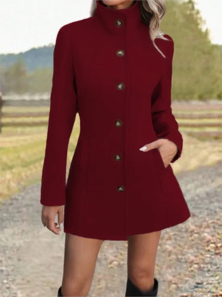 Felicia long stand collar wool coat – image 7