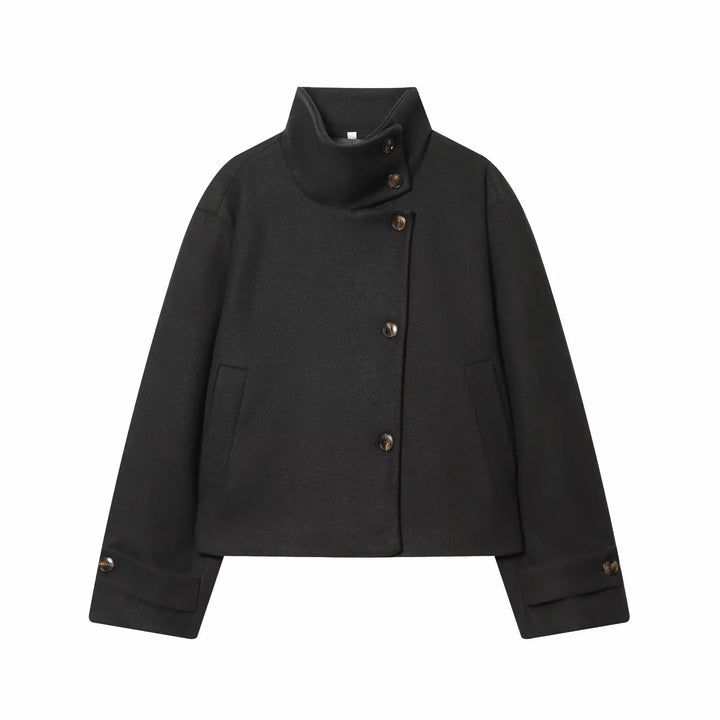 Calliope vintage stand collar wool coat with pockets – image 13