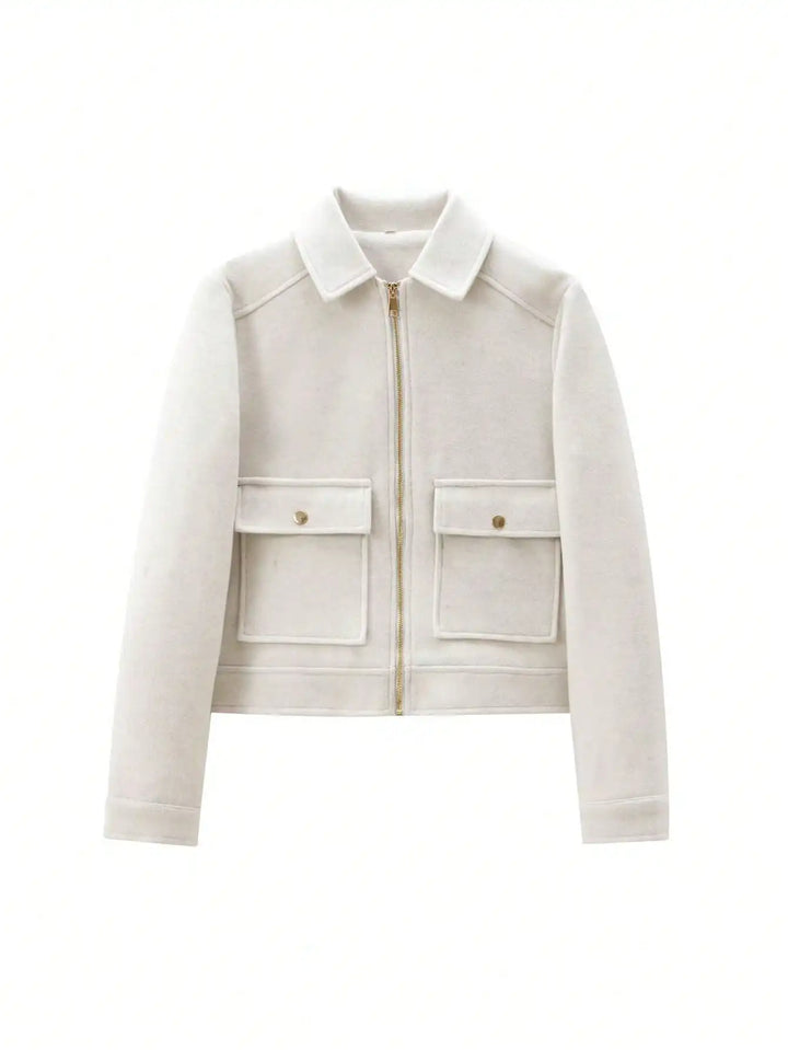 Calliope vintage stand collar wool coat with pockets – image 20