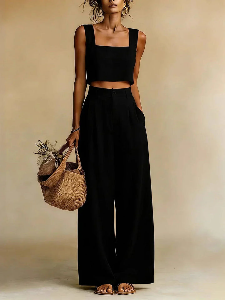 Cadi pleated palazzo trouser two piece set – image 2