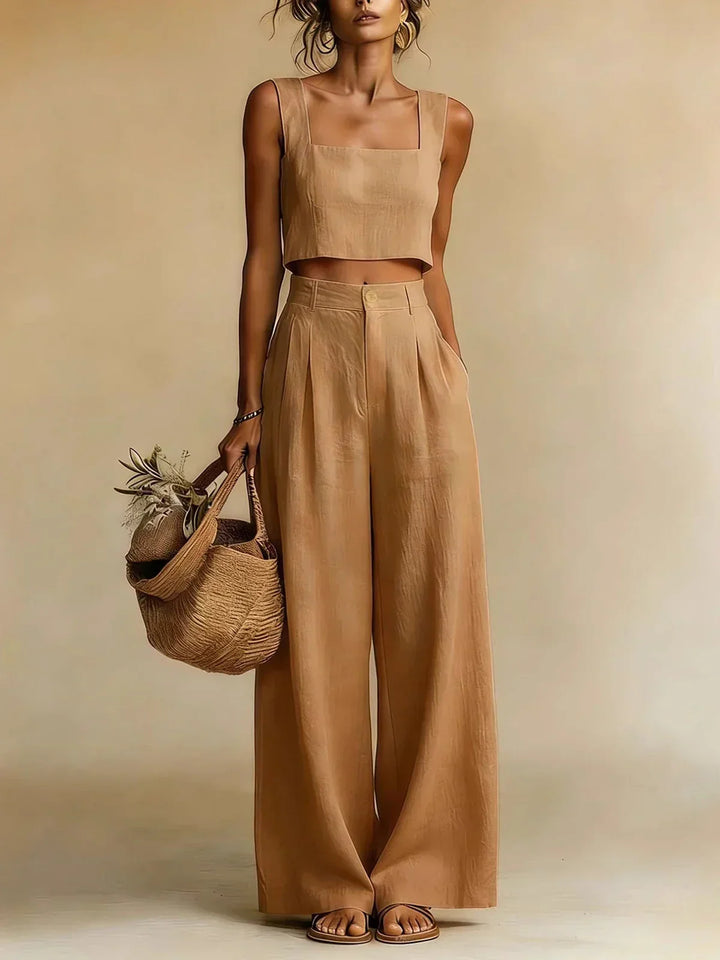 Cadi pleated palazzo trouser two piece set – image 4