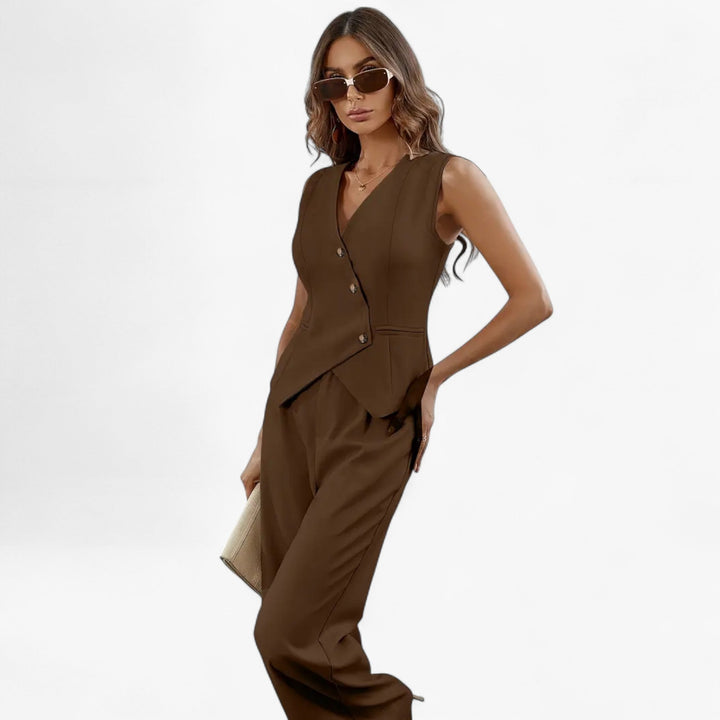 Miranda tailored vest top and wide leg trousers set – image 3