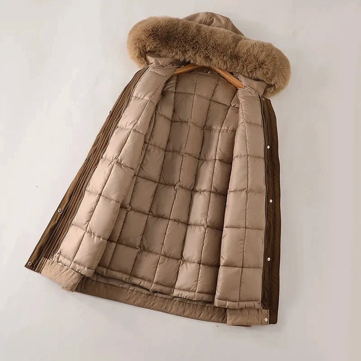 Saffron longline faux fur winter coat – image 6